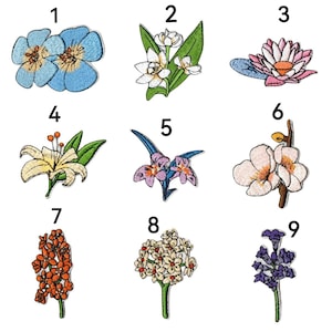 Toppe a forma di fiore per zaino Toppe a forma di loto Toppe a forma di magnolia Toppe a forma di orchidea Toppe a forma di fiore Fiori blu Fiori viola Toppe a forma di giglio rosa Floreale