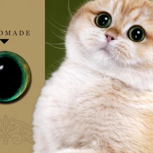 Large pupil cat eyes for toys Green glass Realistic animal eyes felted toys eyes cat doll eyes felting stuffed toy yellow green glass eyes.