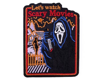Patch do filme Pânico (Scream) Patch de filme de terror Vamos assistir filmes de terror Presente para fã de filmes de terror Patch termocolante do filme Pânico (Scream) Presente para amigo(a) ou namorado(a)