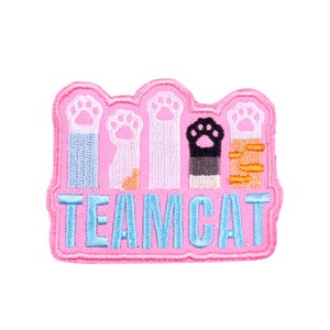 Cute cat paws patch Toe beans patch iron-on patch team cat patch cat lover gift for cat  lover art Little pink cat paw pads patch