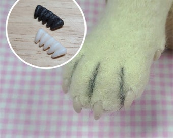 Hundekrallen Hundepfoten weiß schwarz Katzenkrallen Filzhund Stofftier Katze Amigurumi Teddybär Krallen Panda Füße Tierkrallen Tierpfoten Wolf diy