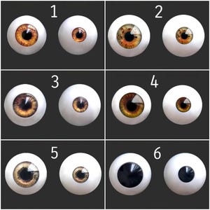 Ojos de muñeca BJD, ojos acrílicos para muñecas, ojos realistas para juguete, iris grande, iris pequeño, ojos de muñeca azules, ojos verdes, grises, morados, marrones, ojos avellana, bricolaje