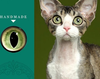 Realistic yellow green cat eyes glass eye green eyes for cat toy stuffed toy light green eyes kitten doll eyes felted cat eyes amigurumi toy