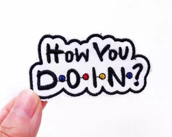 Friends joey embroidery iron on patch how you doin backpack patch jeans patch jacket embroidered friends fan badge pattern gift for friend