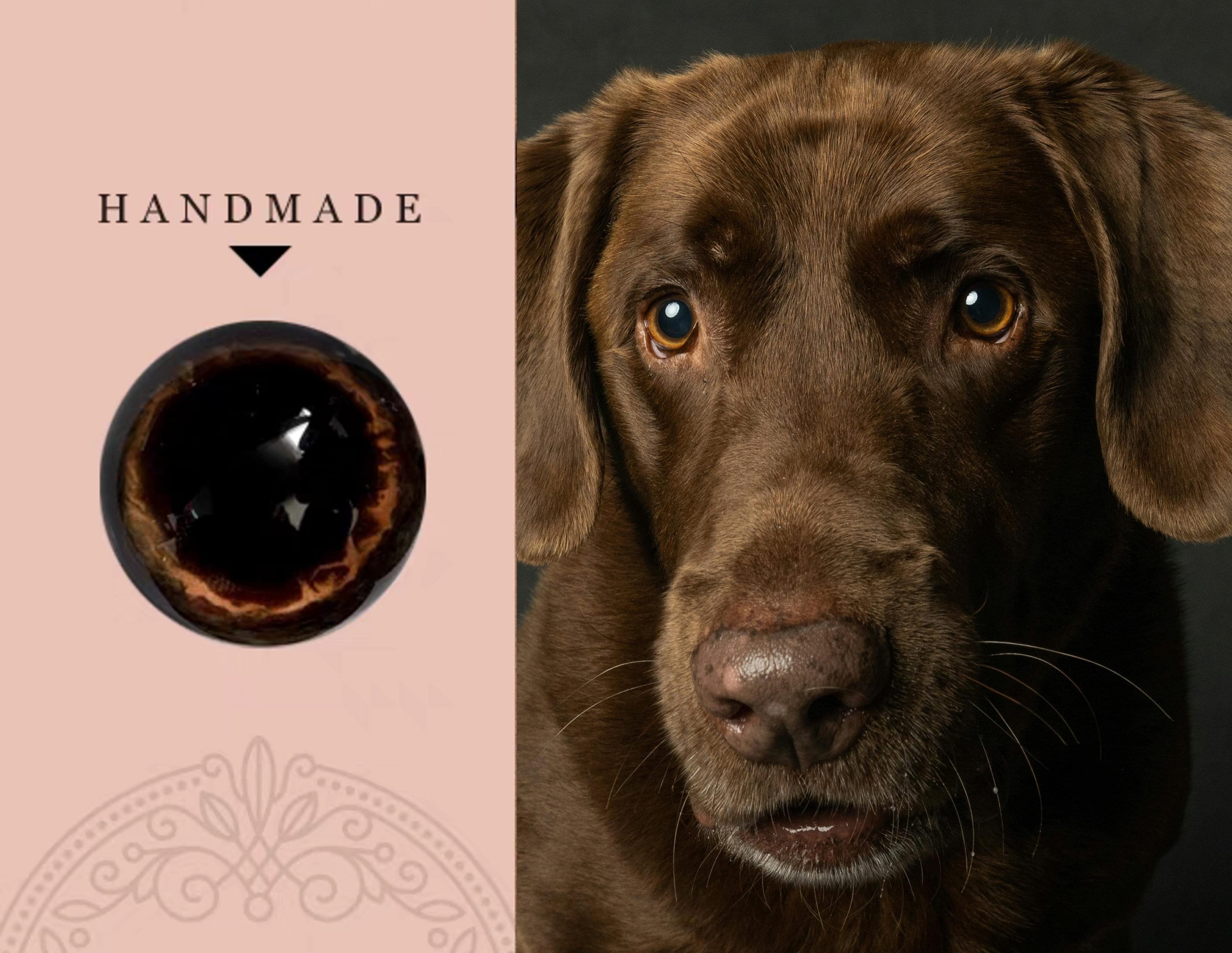 Brown Glass Dog Eyes