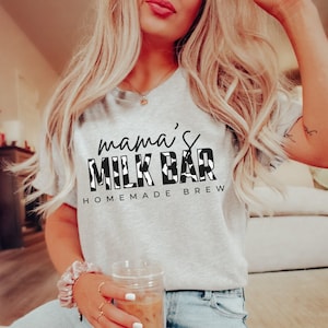 Mama's Milk Bar Shirt Breastfeeding T-Shirt Funny Breastfeeding Tee Baby Shower Gift Gift For New Mom Milk Bar Breastfeeding Mama Tee