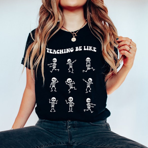 thumbnail image 2 of Teacher Halloween Shirt, Funny Teacher Fall Shirt, Spooky Halloween Graphic Tee For Educators, Trendy October Teacher Outfit, Boo Crew Tee 2 of 10