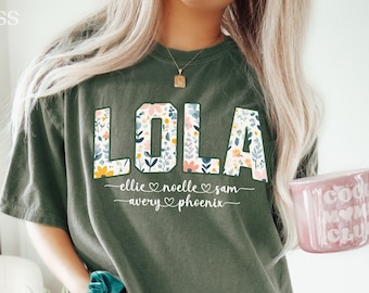 Custom Comfort Colors Lola Shirt Retro Filipino Lola T-shirts Personalized Lola Clothes Cool Lola Outfit Lola Gift