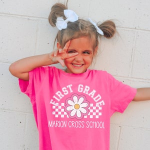 Custom First Grade Shirts for Girls Comfort Colors Hello 1st Grade Back to School Shirt First Day of School T-Shirt for Kids
