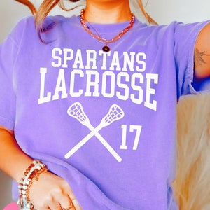 Custom Lacrosse Mom Shirt for Lacrosse Mama Shirts Lacrosse Coach Team Name Comfort Colors Tshirt High School Lacrosse for Women Game Day