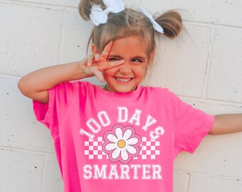 100 Days Smarter Kids Shirt Comfort Colors 100 Days of School 100th Day Shirts for Girls for Boys
