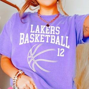 Custom Basketball Shirt for Basketball Mom Shirts for Game Day Basketball Comfort Colors Tshirt for Women with Team Name Personalized Gift
