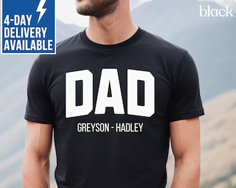 Personalized Dad Shirt Custom Dad Shirts Dad Gift Customized Father's Day Shirt Christmas Gift for Dad with Kids Names