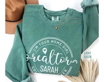 Custom Realtor Sweatshirt Comfort Colors Personalized Realtor Gift Sweater for Realtor Real Estate Closing Gift