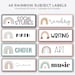Classroom Rainbow Subject Labels | 48 Labels | EDITABLE on Canva | Printables 