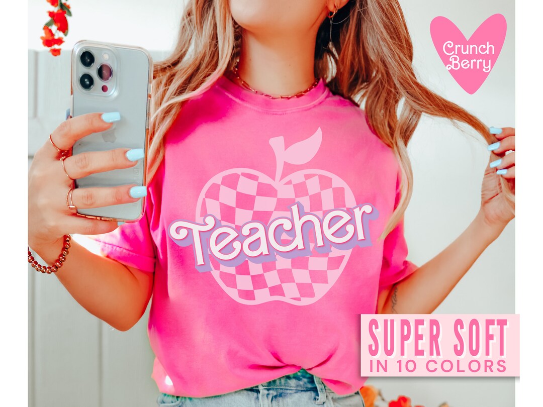 Teacher Shirt Pink Teacher Shirts Trendy Teacher Tshirt Retro Etsy