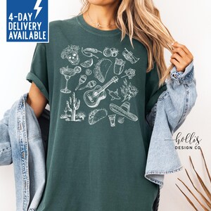 Cinco de Mayo Fiesta Shirt Comfort Colors Tshirt Gift for Mexican Shirt Mexican Hat Nachos Margarita Sombrero Skeleton Fiesta T-Shirt