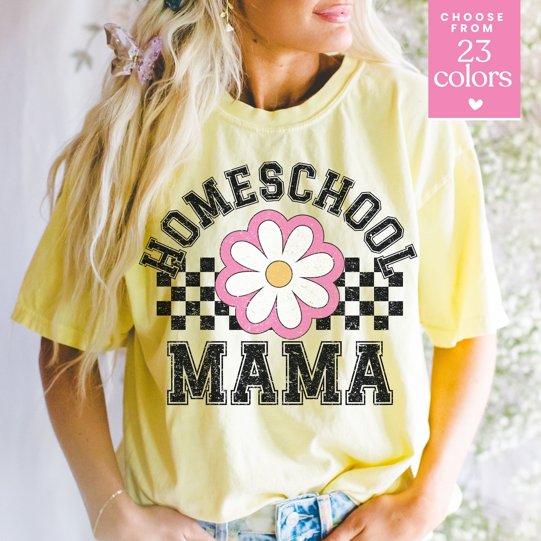 Homeschool Mama Shirt Retro Checker Mama Shirts Mom Shirts Homeschool ...