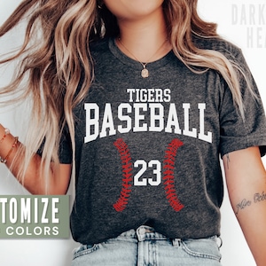 Custom Baseball Shirt for Baseball Mom Shirts for Game Day TShirt Baseball T Shirt for Women with Team Name Personalized Baseball Mom Gift