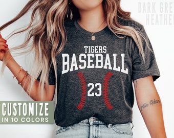 Custom Baseball Shirt for Baseball Mom Shirts for Game Day TShirt Baseball T Shirt for Women with Team Name Personalized Baseball Mom Gift