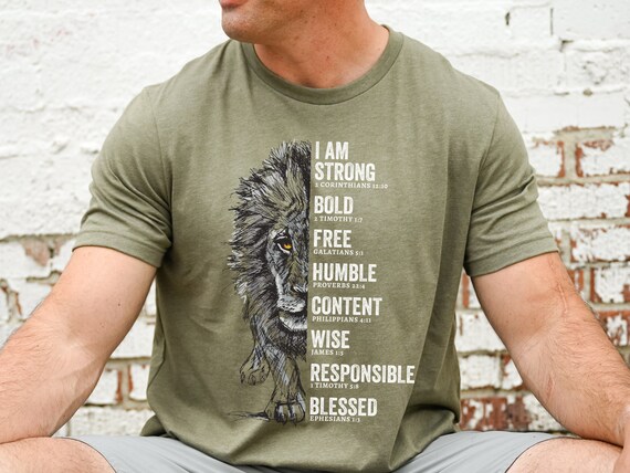 Camisas cristianas para hombres Camisa cristiana para el dia del padre Regalos cristianos para papa Camisa de leon Camisas de Jesus Camisas de versiculos biblicos de Dios para hombres Etsy Mexico