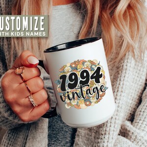 30th Birthday Mug Vintage 1994 Mug Birthday Gift for Women from Friend 1994 Mug Floral Coffee Mug for Wife Mom Woman 30th Birthday Gifts