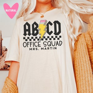 Custom Office Squad Shirt Tshirts Gift for School Secretary ABCD Shirt ...