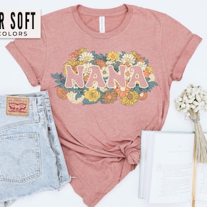 Nana Shirt for Mother&#39;s Day From Grandkids Nana Gift for Birthday From Grandchildren Cute Nana Shirts for Grandma Nana TShirt Floral Grandma