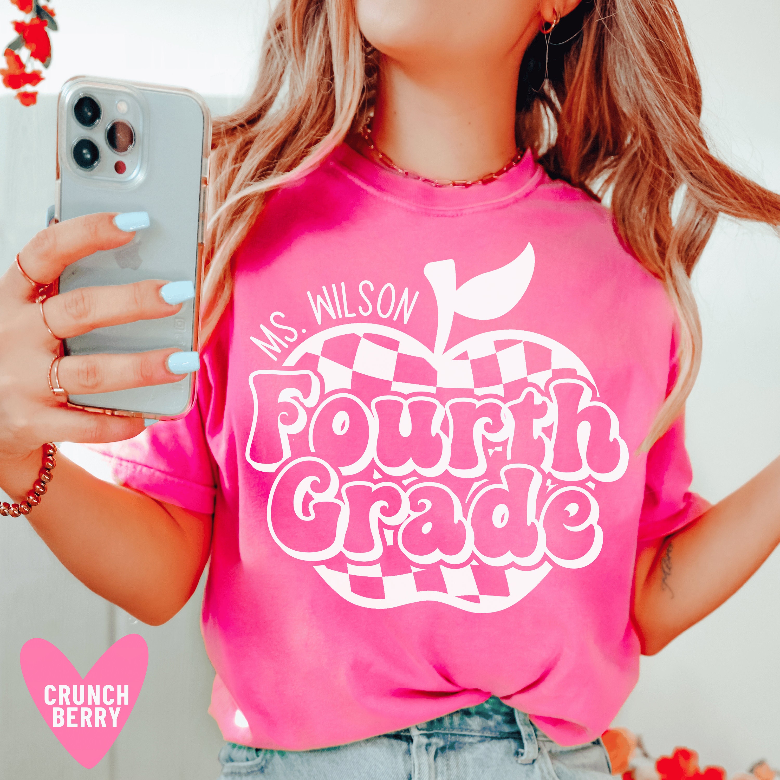 Personalized Fourth Grade Teacher Shirt Custom 4th Grade Team T-Shhirt Teacher Appreciation Gifts for Fourth Grade Crew Elementary TShirt