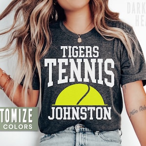 Custom Tennis Mom Shirt for Tennis Mama Shirts for Tennis Team Name Tshirt High School Tennis Player T Shirt for Women Game Day Tee