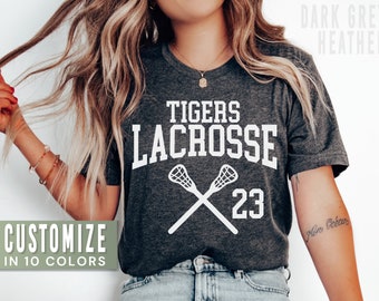 Custom Lacrosse Mom Shirt for Lacrosse Mama Shirts for Lacrosse Coach Team Name Tshirt High School Lacrosse T Shirt for Women Game Day Tee