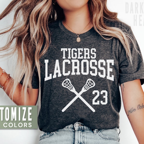 Custom Lacrosse Mom Shirt for Lacrosse Mama Shirts for Lacrosse Coach Team Name Tshirt High School Lacrosse T Shirt for Women Game Day Tee
