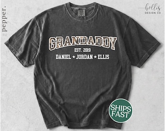 Grandaddy Shirt For Fathers Day Gift Personalized Grandaddy Shirt Grandaddy Custom Shirt for Grandaddy with Grandkids Names Grandaddy Tshirt