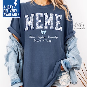 Custom Meme Shirt Gift for Meme Tshirt Personalized Grandma Meme Shirt Gift from Grandkids Mother&#39;s Day T-Shirt for Meme Floral