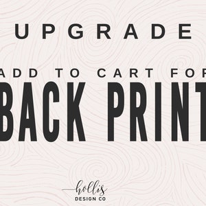 Add Back Print Upgrade