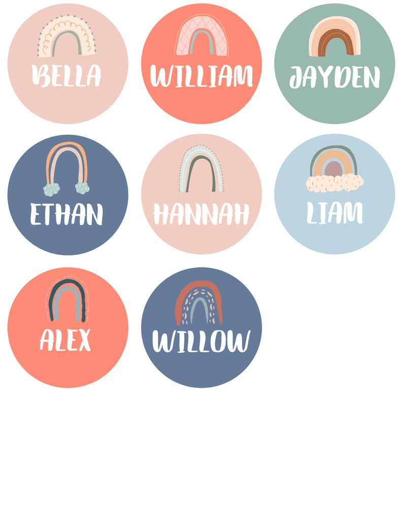 Classroom Rainbow Labels EDITABLE on Canva Printables | Etsy