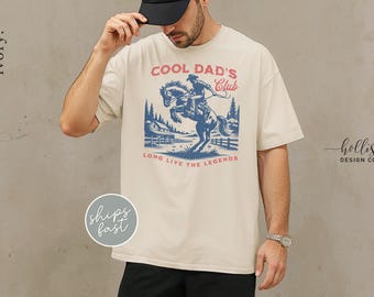 Cool Dad's Club Shirt Retro Cowboy Dad Tshirt Cool Daddy Shirt Gift for Dad to Be Father's Day Gift Western Dad Club Shirt