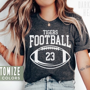 Personalized Football Mom Shirt for Game Day Shirts Custom Football Mom Gift Football Shirt for Women with Team Name Custom Football Tshirt