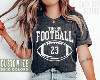 Personalized Football Mom Shirt for Game Day Shirts Custom Football Mom Gift Football Shirt for Women with Team Name Custom Football Tshirt