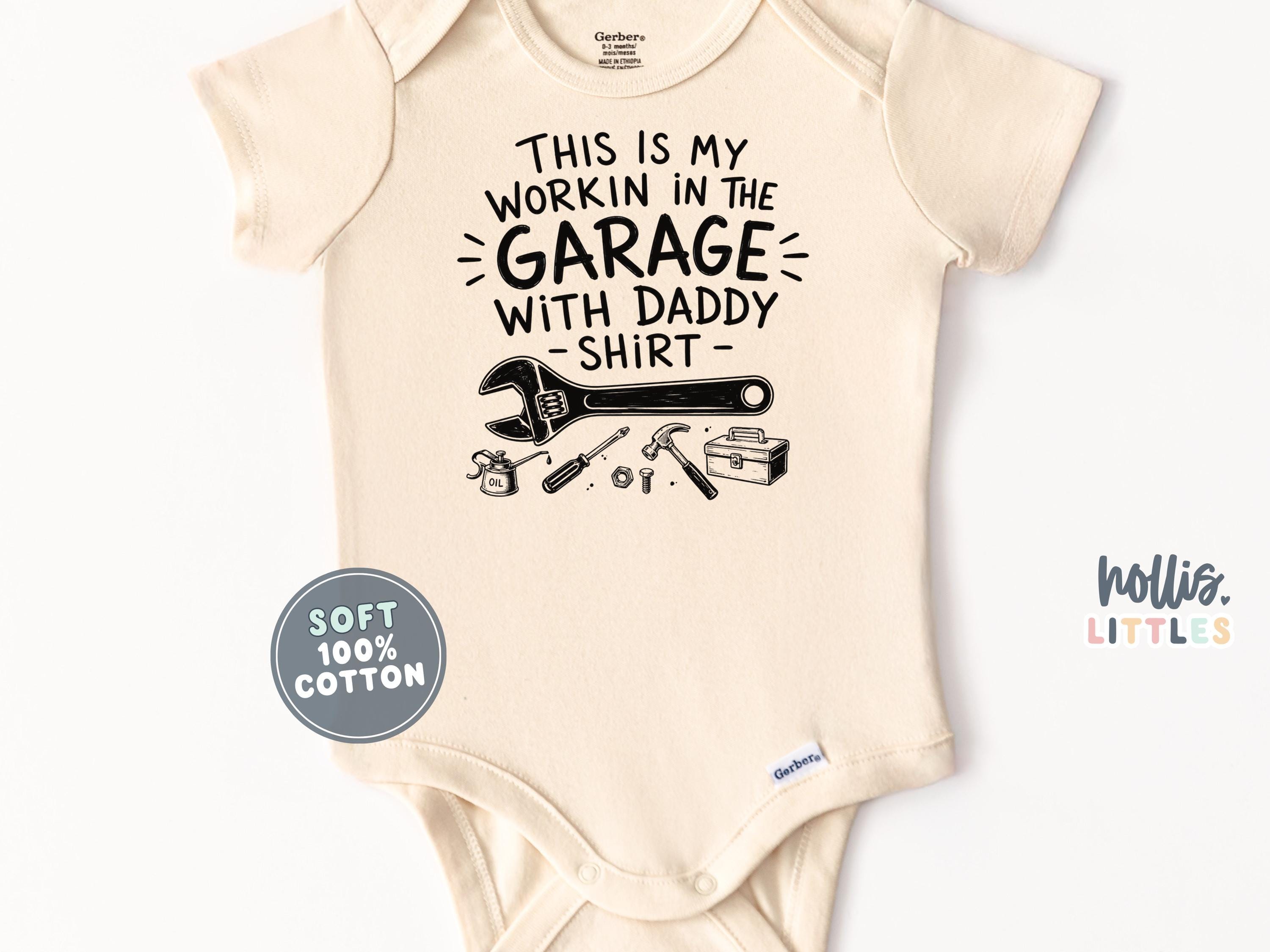 Garage Baby ONESIE This is My Working in the Garage with Daddy Onesies Mechanic Dad Baby Gift Father's Day Onesie