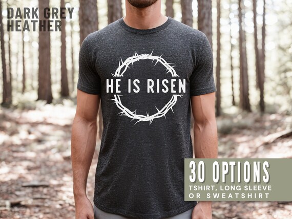 Mens Easter Shirt He is Risen Mens Easter Shirt He is Risen