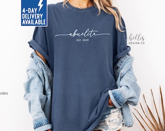 Abuelita Shirt Abuelita Gifts Comfort Colors Tshirt Gift for Abuelita Spanish Grandma Pregnancy Announcement EST 2025 Abuelita Mother's Day
