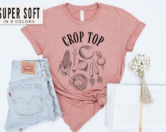 Crop Top Shirt Farm Life Shirts Farmer Wife T-shirt Funny Farmer T Shirt Corn Shirts Gift for Farmer Garden Shirt Gardner Mothers Day Gifts