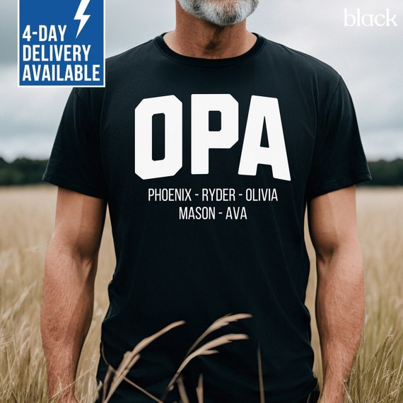 Personalized Opa Shirt Custom Opa Shirts Opa Gift Customized Father s Day Tshirt Christmas Gift for Opa With Grandchildren Names Etsy