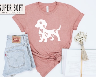 Dachshund Shirt Dachshund Love Dachshund Shirts Coffee and Dachshund Mama TShirt Dachshund Mom Dachshund Lover Gift Doxie T-Shirt Wiener Dog