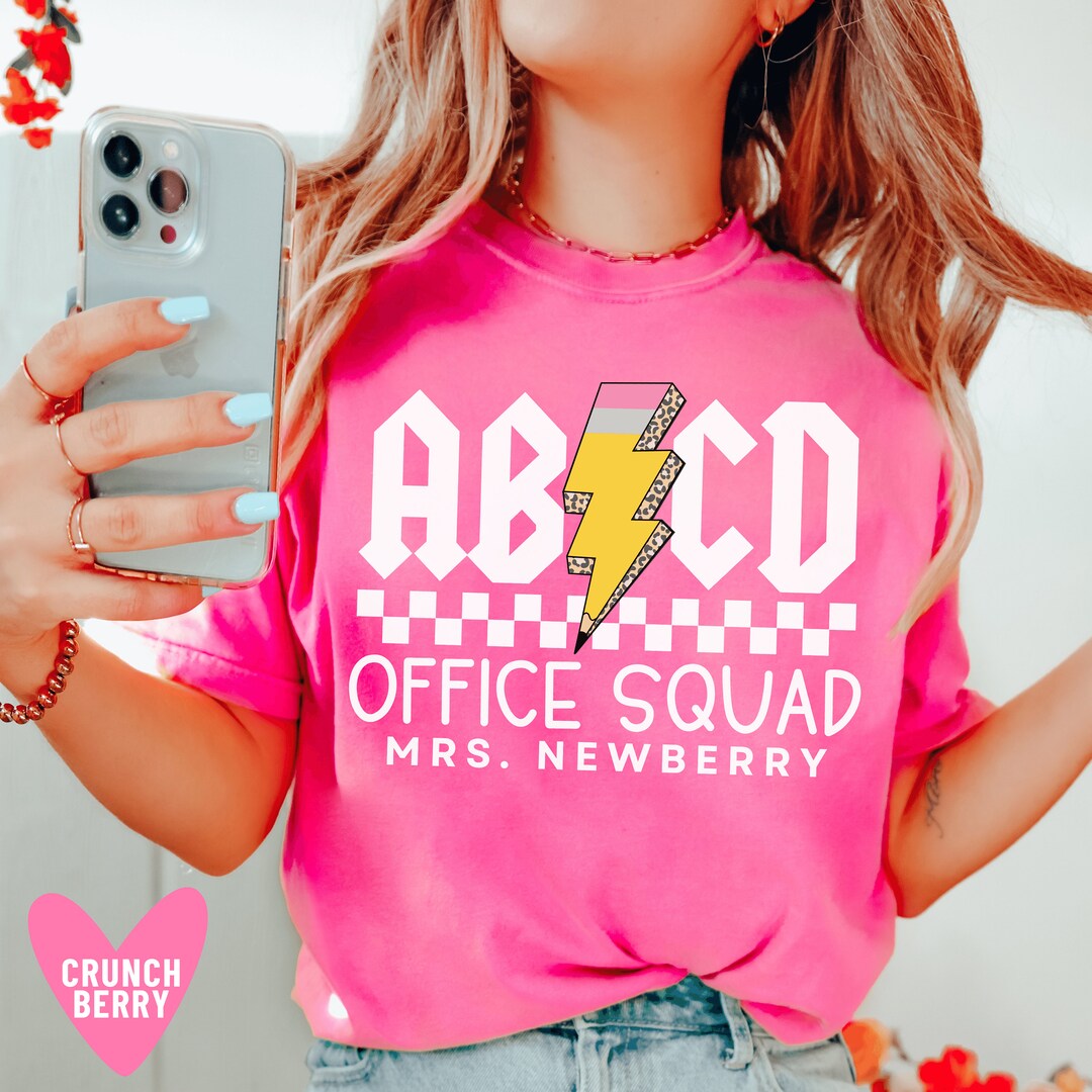 Custom Office Squad Shirt Tshirts Gift for School Secretary ABCD Shirt ...