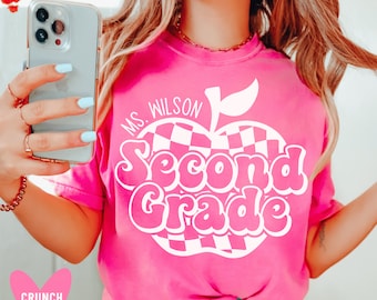 Personalized Second Grade Teacher Shirt Custom 2nd Grade Team T-Shirt Teacher Appreciation Gifts for Second Grade Crew Elementary TShirt