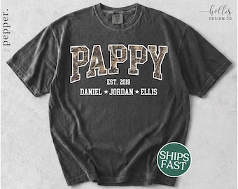 Pappy Shirt For Father's Day Personalized Pappy Shirt Pappy Custom Shirt for Pappy with Grandkids Names Pappy Father's Day Gift