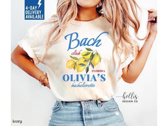 Custom Limoncello Bach Club Shirt Amalfi Coast Bachelorette Shirts Beach Bachelorette T-shirt Beach Bride Bridesmaid Shirts Bridal Party