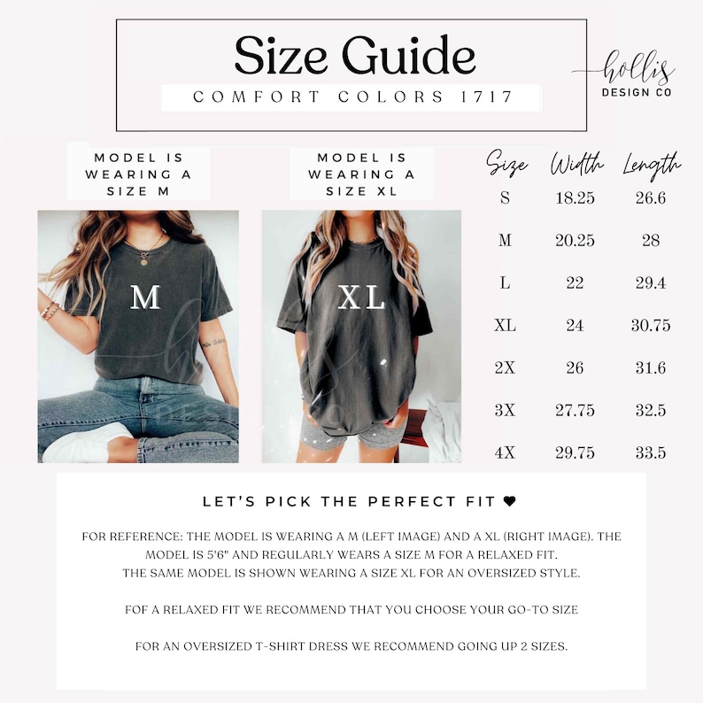 K&ouml;nnte beinhalten: Gr&ouml;&szlig;entabelle f&uuml;r ein T-Shirt mit Ma&szlig;en in Zoll. Die Tabelle zeigt die Breite und L&auml;nge des T-Shirts in den Gr&ouml;&szlig;en S bis 4X. Das Model tr&auml;gt ein T-Shirt in Gr&ouml;&szlig;e M und ein T-Shirt in Gr&ouml;&szlig;e XL.